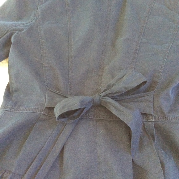 Ann Taylor LOFT Navy Military Style Ruffle Jacket - Picture 6 of 6